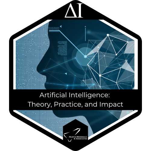 Badge for AI training by Martin Brossman and Associates, LLC